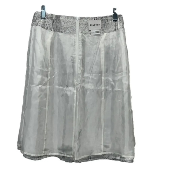 Rare 100% silk skirt snake print skirt Colovos lined faux wrap skirt pockets 2 - Picture 8 of 13